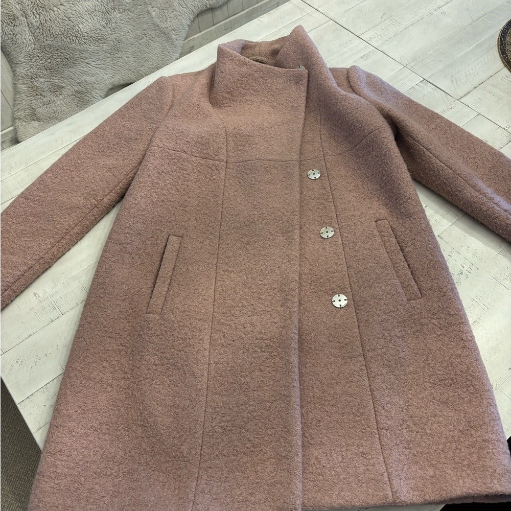 KENNETH COLE New York Wool Blend Coat in Dusty Rose, Size M